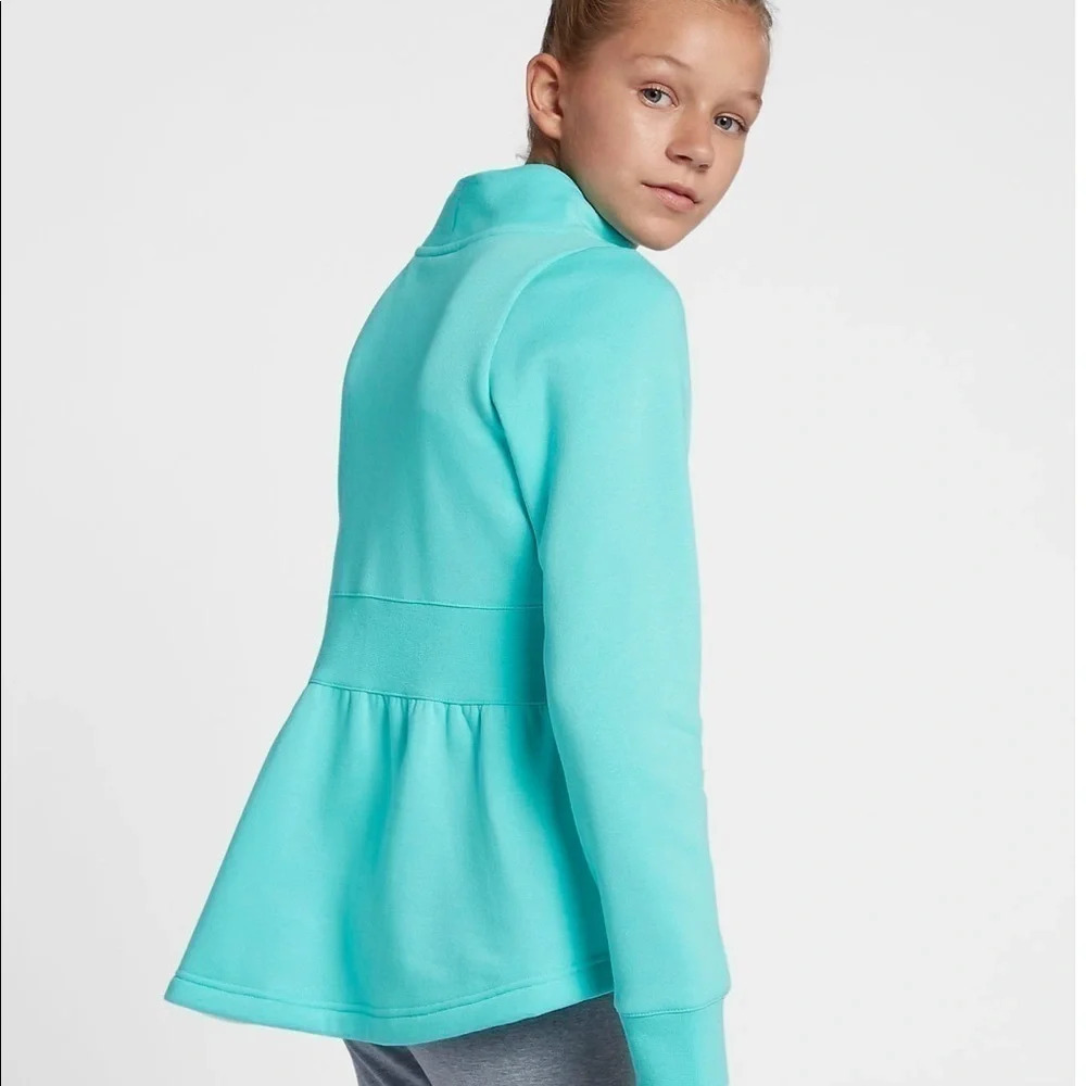 Nike Girls Pleated Fleece Crew Pullover - Picture 4 of 5